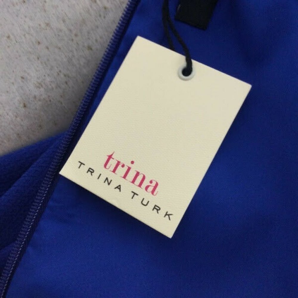 Trina by Trina Turk Royal Blue Halter Sheath Dress - Picture 8 of 12